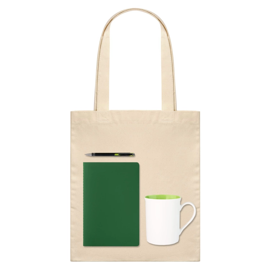 Подарочный набор Welcome pack, зеленый (шоппер, блокнот, ручка, кружка) фото 1