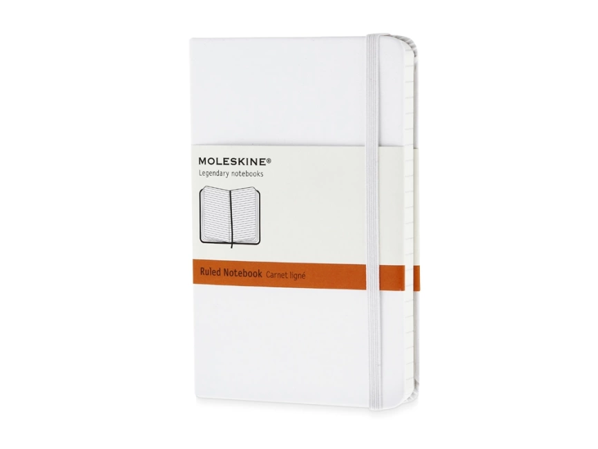 Записная книжка Moleskine Classic (в линейку) в твердой обложке, Pocket (9x14см), белый фото 1