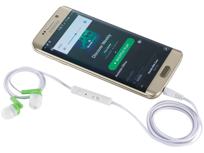 Наушники Earbuds, лайм фото 2