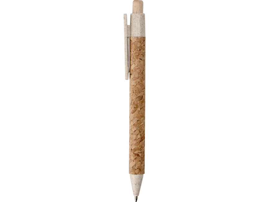 Ручка из пробки и переработанной пшеницы шариковая Mira, пробка/бежевый фото 3