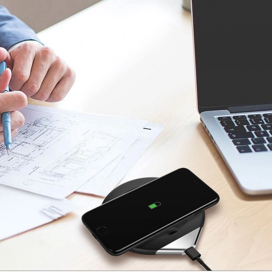 Кружка с подогревом и беспроводной зарядкой dualBase, черная фото 11