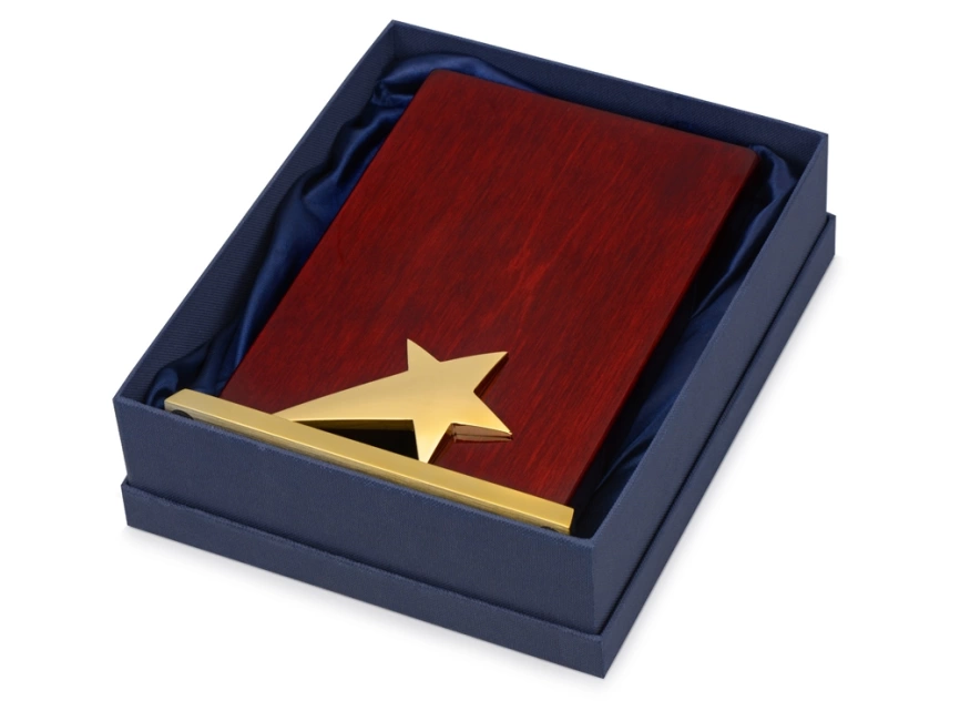 Награда Galaxy с золотой звездой, дерево, металл, в подарочной упаковке фото 3