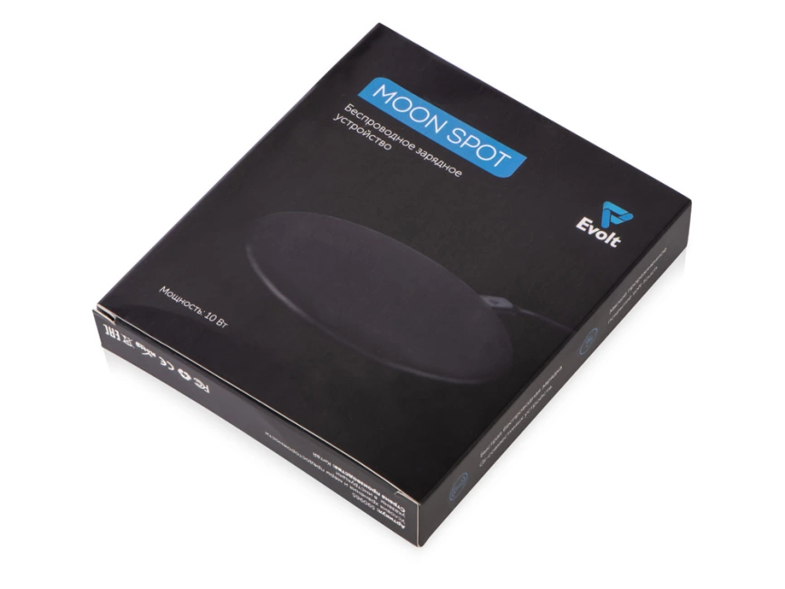 Беспроводное зарядное устройство с подсветкой логотипа Moon spot, 10 Вт, soft-touch фото 9
