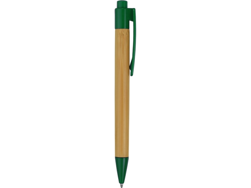 Ручка шариковая Borneo из бамбука, зеленый, черные чернила фото 3
