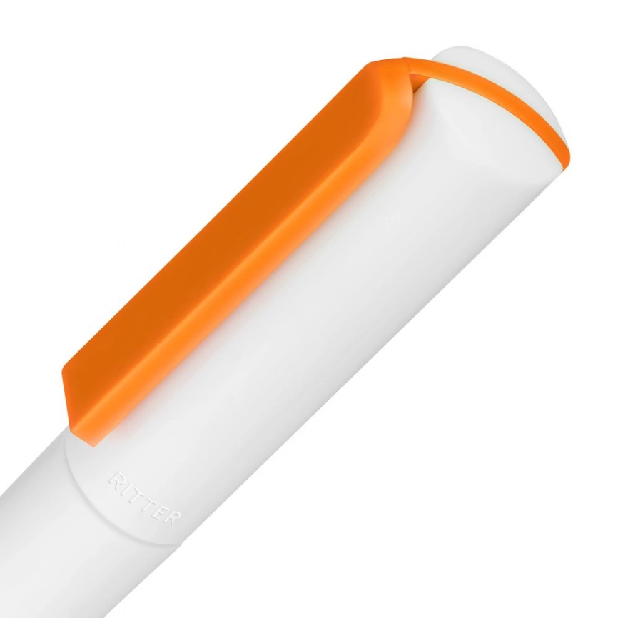 Ручка шариковая Split White Neon, белая с оранжевым фото 5