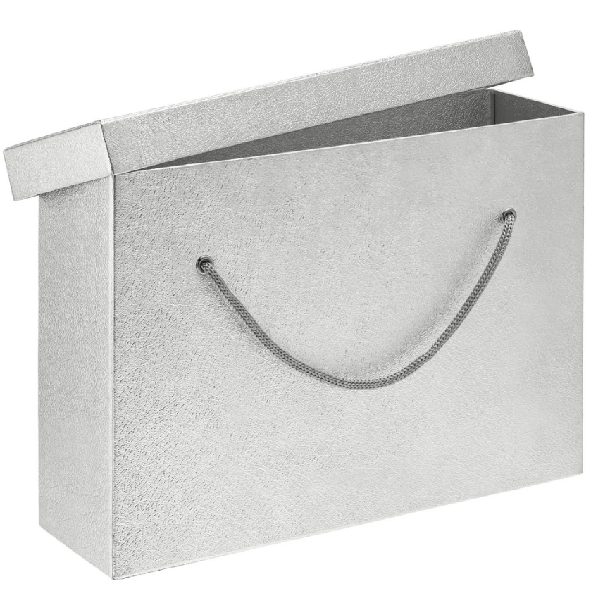 Коробка с веревочными ручками Wrap In, серебристая фото 2
