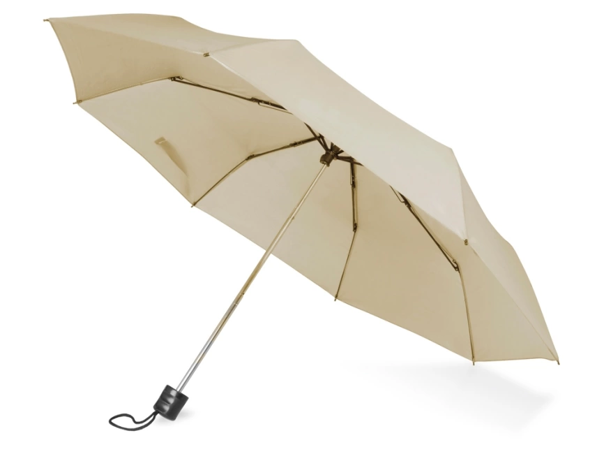 Зонт складной Columbus, механический, 3 сложения, с чехлом, бежевый фото 1