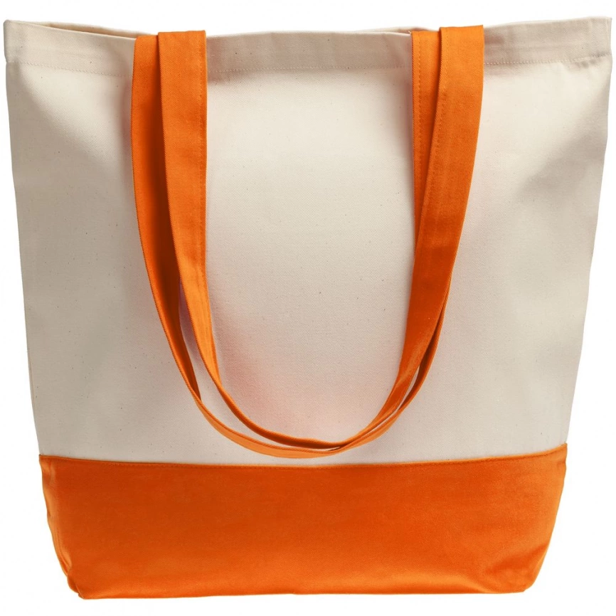 Холщовая сумка Shopaholic, оранжевая фото 2