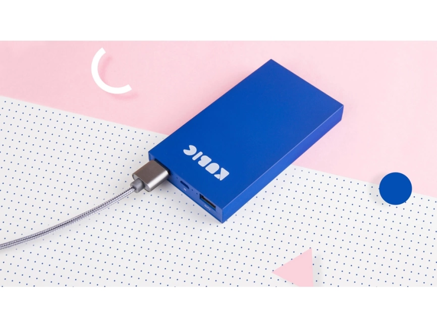 Внешний аккумулятор Kubic PB10X Blue, 10 000 мАч, Soft-touch, синий фото 7