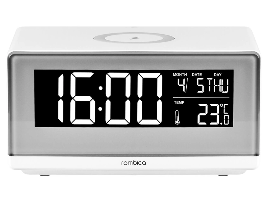 Часы с беспроводным зарядным устройством Rombica Timebox 2, белый фото 2
