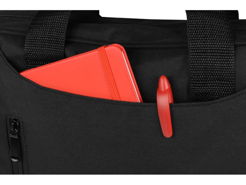 Сумка для ноутбука Wing с вертикальным наружным карманом, черный фото 3