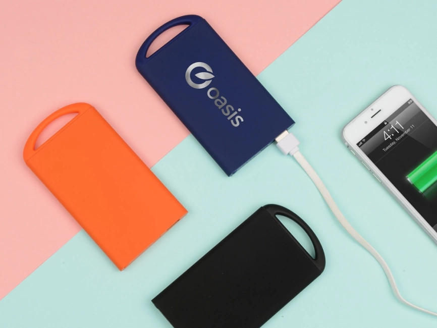 Портативное зарядное устройство Shine с зеркальной гравировкой, 4000 mAh, черный фото 8