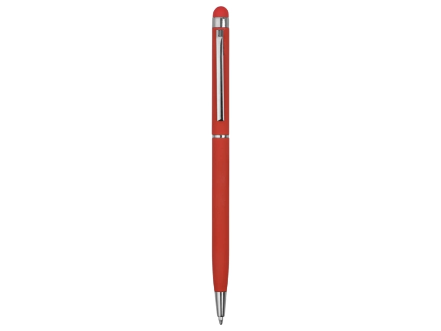 Ручка-стилус шариковая Jucy Soft с покрытием soft touch, красный фото 2