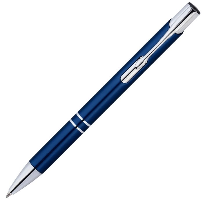 Ручка металлическая KOSKO, тёмно-синяя с серебристым фото 3