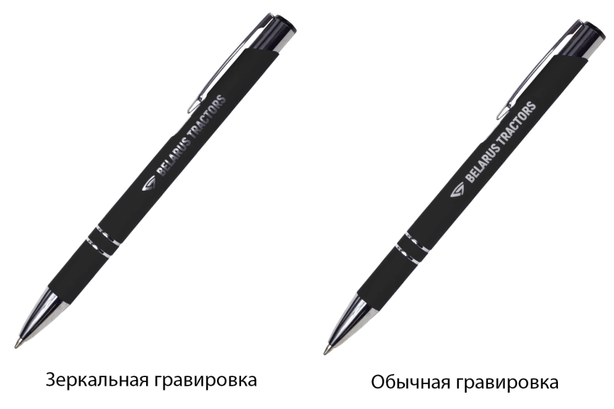 Ручка шариковая, Legend Soft Touch Mirror Silver, черный/черный фото 2