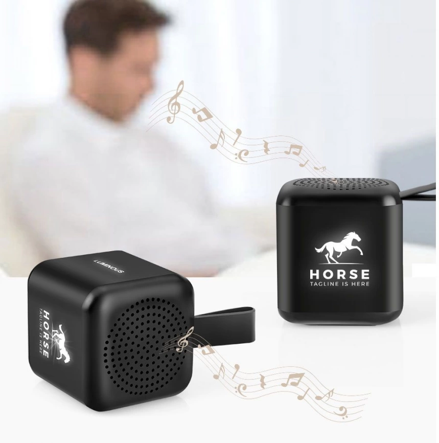 Bluetooth колонка Slaigo mini, стерео TWS,чёрная фото 4