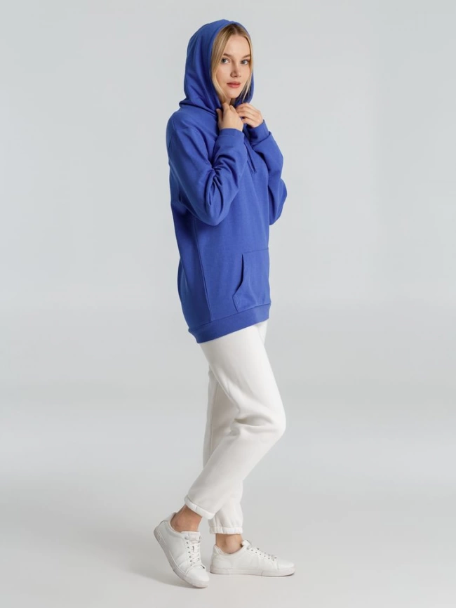 Толстовка с капюшоном унисекс Hoodie, ярко-синий меланж, размер XS фото 14