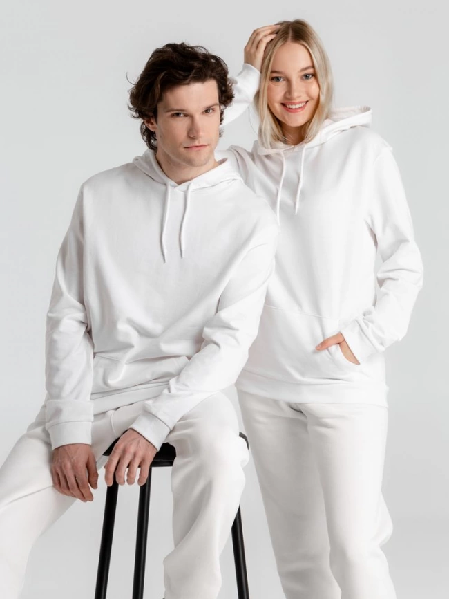 Толстовка с капюшоном унисекс Hoodie, белая, размер XL фото 20