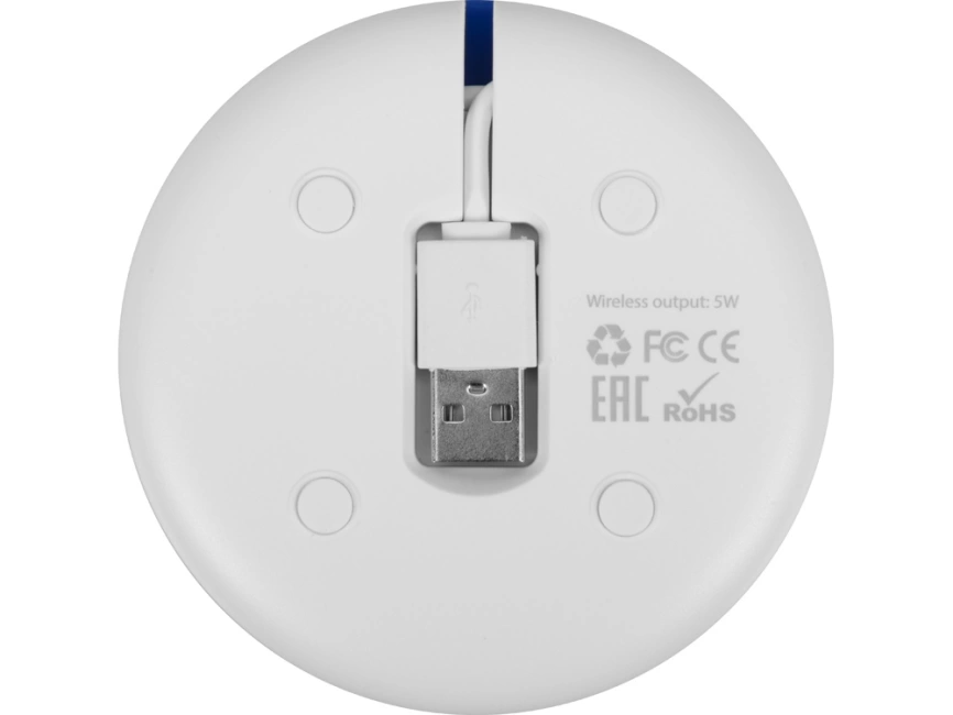 Беспроводное зарядное устройство со встроенным кабелем 2-в-1 Disc, синий фото 6