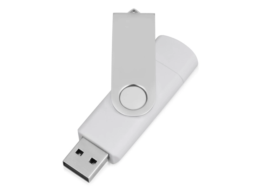 USB/micro USB-флешка 2.0 на 16 Гб Квебек OTG, белый фото 2