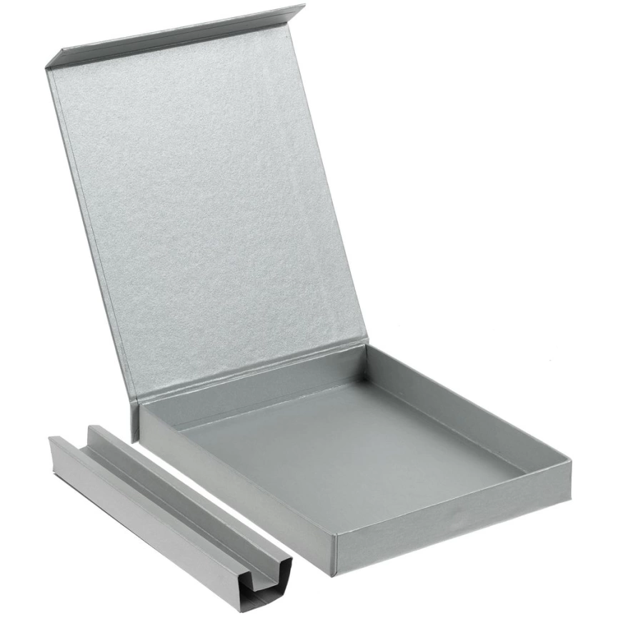 Коробка Shade под блокнот и ручку, серебристая фото 4