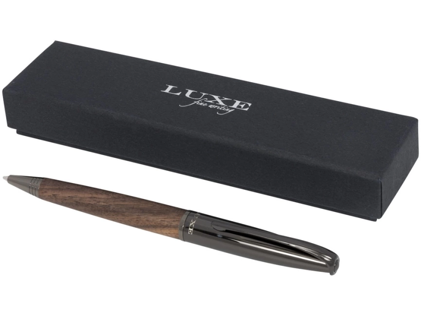 Шариковая ручка с деревянным корпусом Loure, черный/коричневый фото 1
