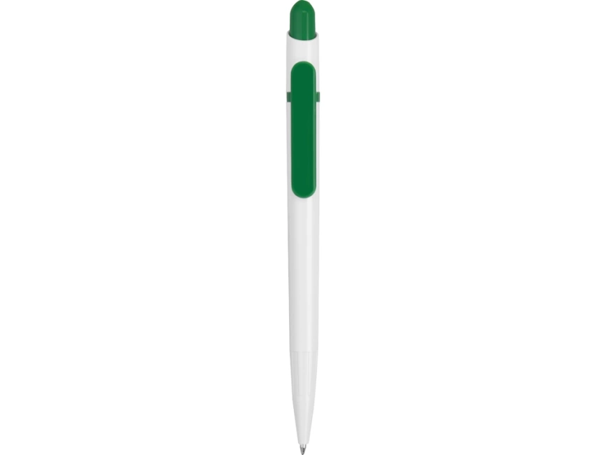 Ручка шариковая Этюд, белая с зеленым фото 2