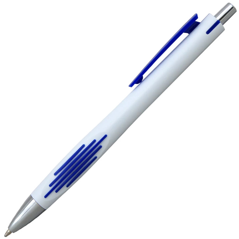 Ручка шариковая, пластик, белый/синий фото 1