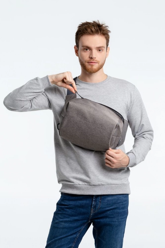 Рюкзак на одно плечо Tweed, серый фото 10