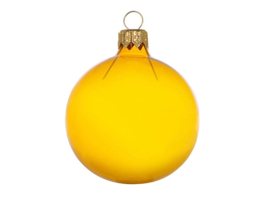Стеклянный шар желтый полупрозрачный, заготовка шара 6 см, цвет 21 фото 1