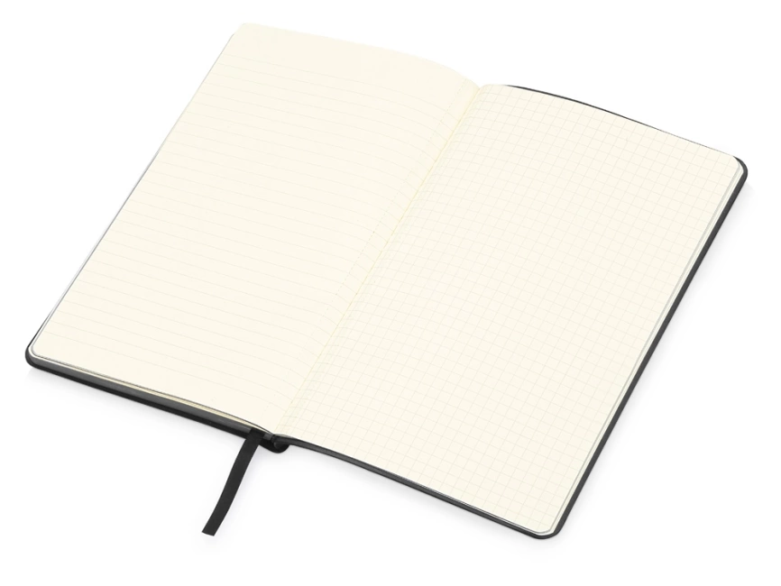 Блокнот Notepeno 130x205 мм с тонированными линованными страницами, черный фото 4