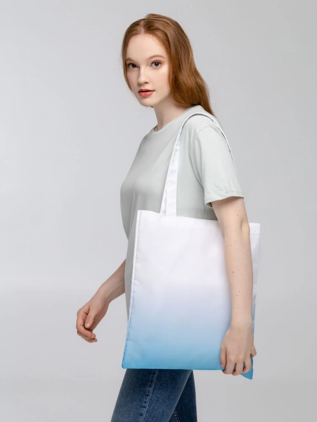 Сумка для покупок Shop Drop, бело-голубой градиент фото 5
