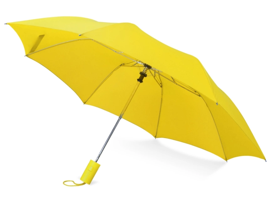 Зонт складной Tulsa, полуавтоматический, 2 сложения, с чехлом, желтый фото 1