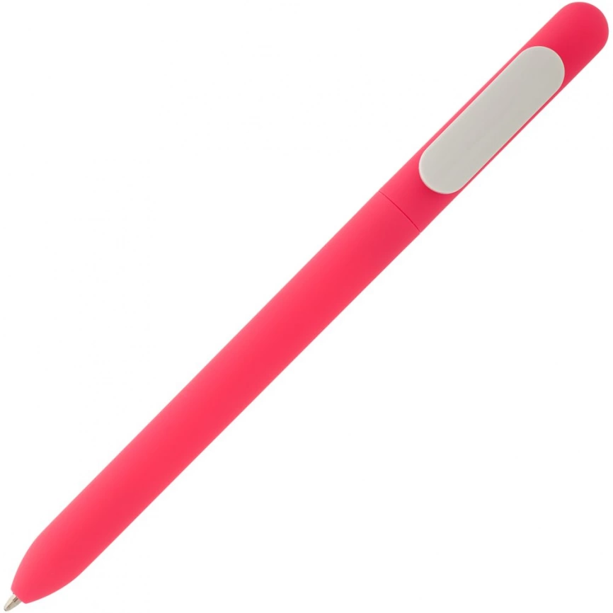Ручка шариковая Swiper Soft Touch, розовая с белым фото 2