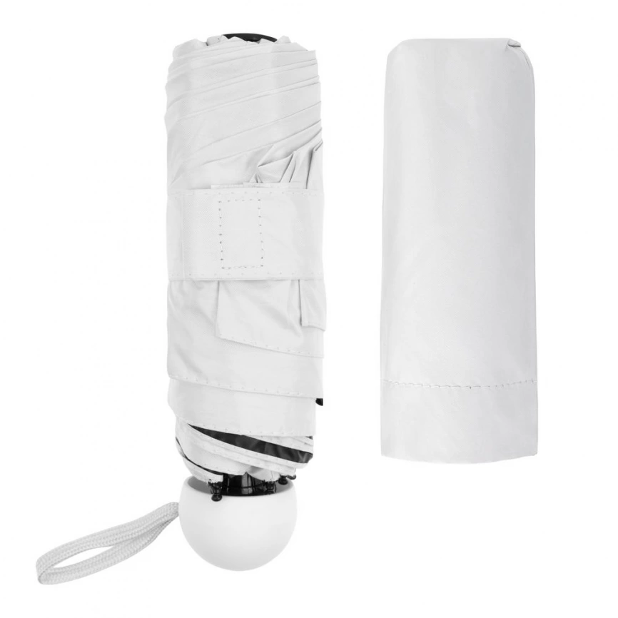 Складной зонт Cameo, механический, белый с белой ручкой фото 5