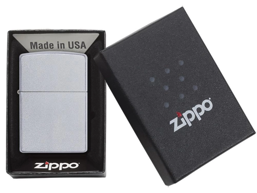 Зажигалка ZIPPO Classic с покрытием Satin Chrome™, латунь/сталь, серебристая, матовая, 38x13x57 мм фото 6