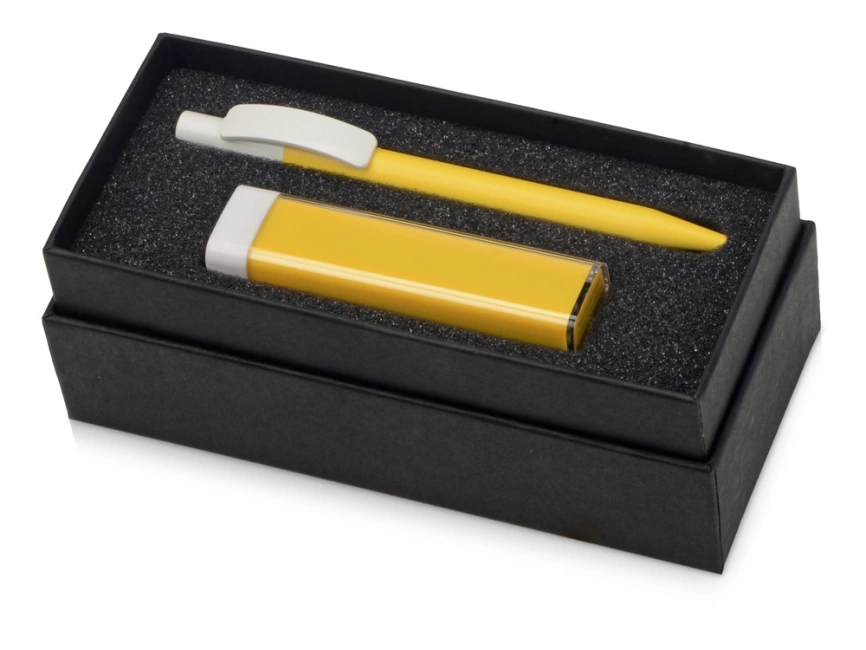 Подарочный набор White top с ручкой и зарядным устройством, желтый фото 1