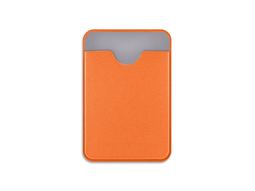 Чехол-картхолдер Favor на клеевой основе на телефон для пластиковых карт и и карт доступа, оранжевый фото 2