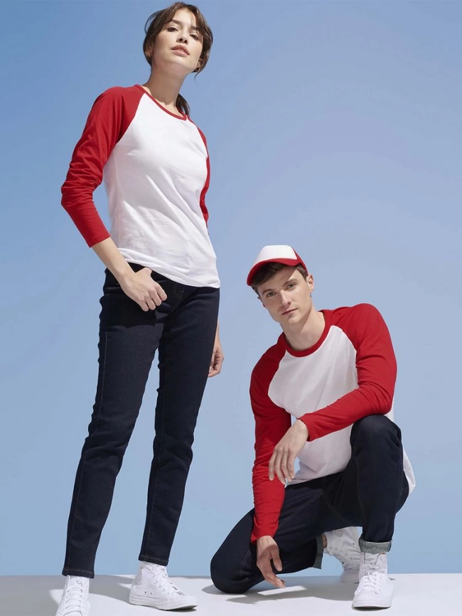 Футболка женская с длинным рукавом Milky LSL белая с красным, размер XXL фото 11