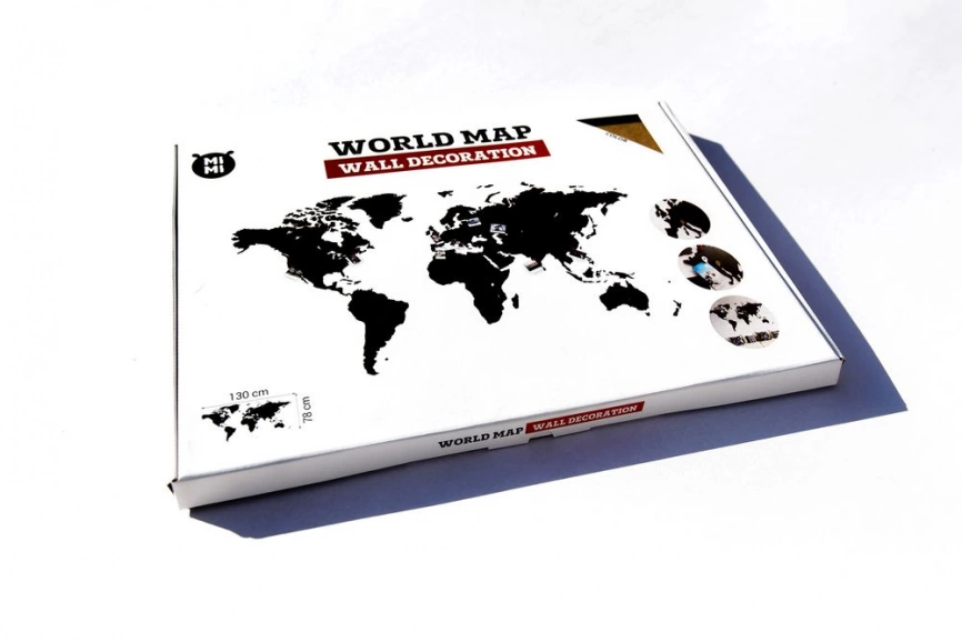 Деревянная карта мира World Map Wall Decoration Large, коричневая фото 5