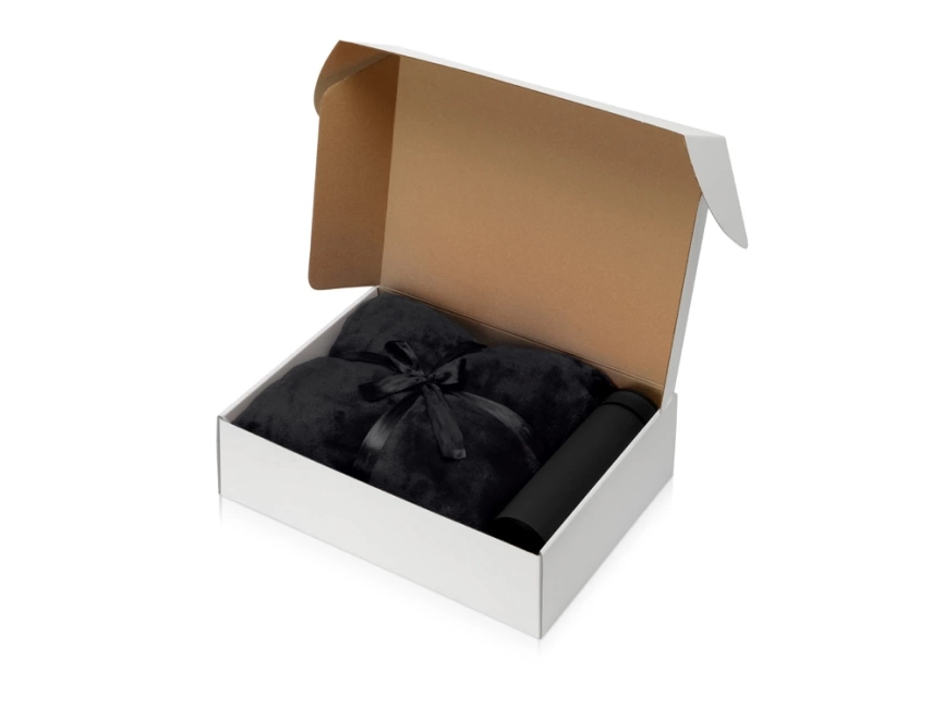 Подарочный набор с пледом, термосом Cozy hygge, черный фото 2