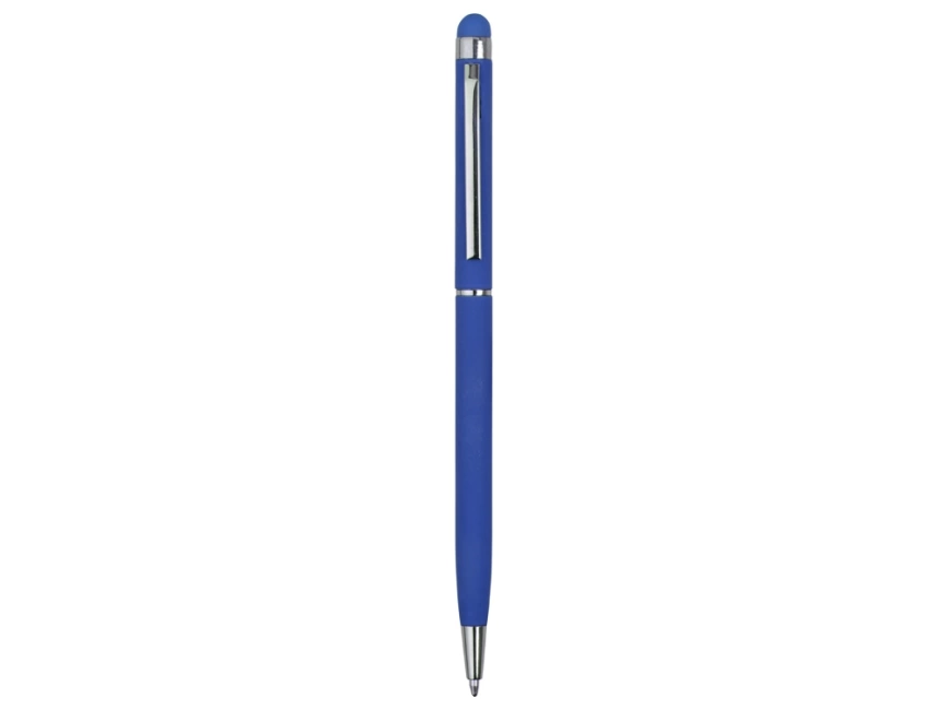 Ручка-стилус шариковая Jucy Soft с покрытием soft touch, синий фото 2