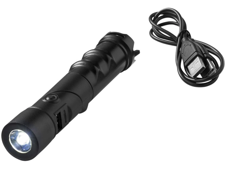 Зарядное устройство PB-1400 автомобильное с фонариком, черный фото 1