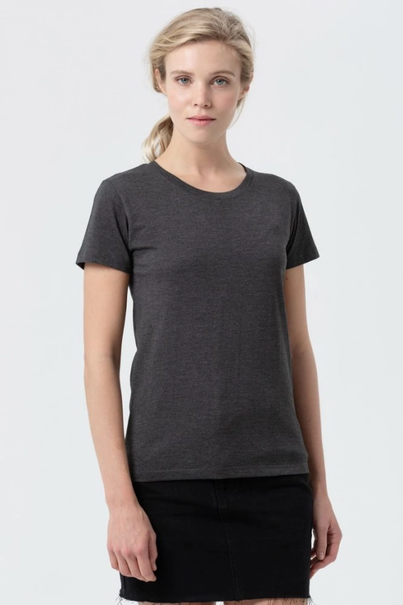 Футболка женская Regent Fit Women черный меланж, размер L фото 9