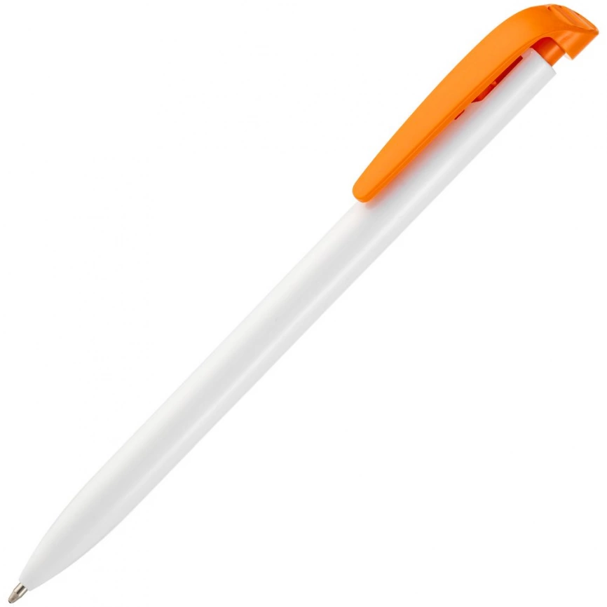 Ручка шариковая Favorite, белая с оранжевым фото 1