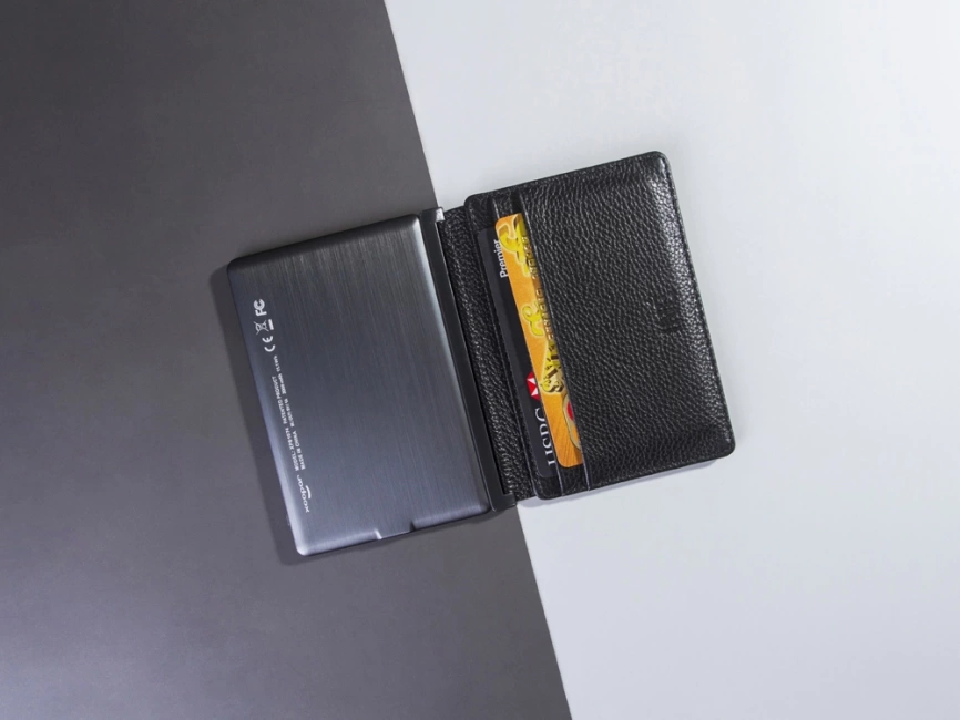 Портмоне с зарядным устройством INE, 4000 mAh, черный фото 3