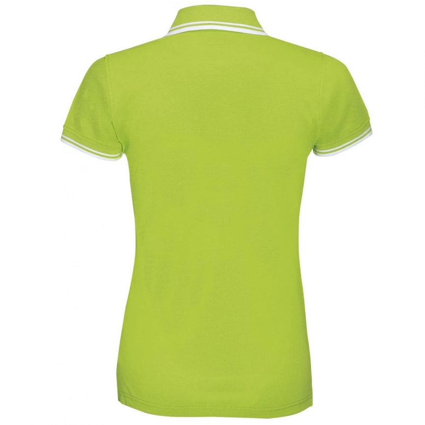 Рубашка поло женская Pasadena Women 200 с контрастной отделкой, зеленый лайм/белый, размер XL фото 2