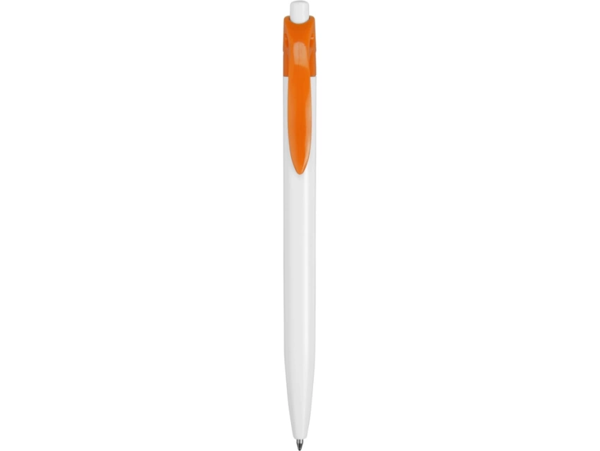 Ручка шариковая Какаду, белая с оранжевым фото 2