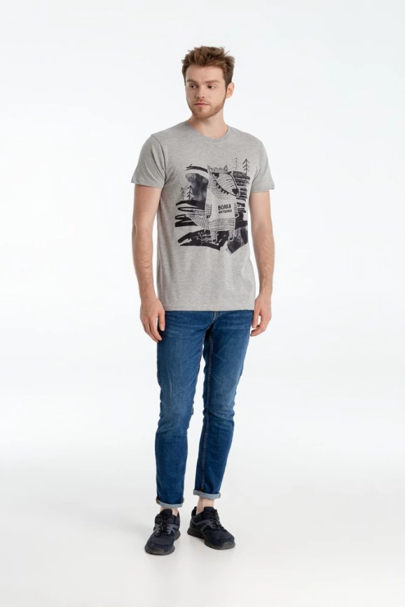 Футболка «Волка футболка», серый меланж, размер S фото 3