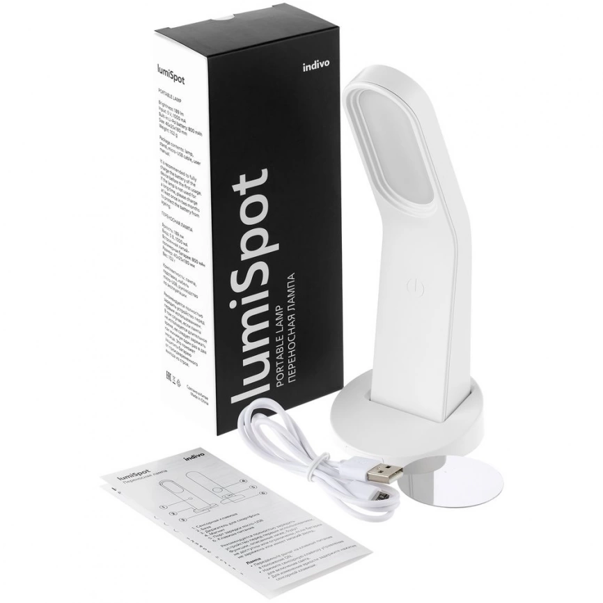 Переносная лампа lumiSpot, белая фото 11
